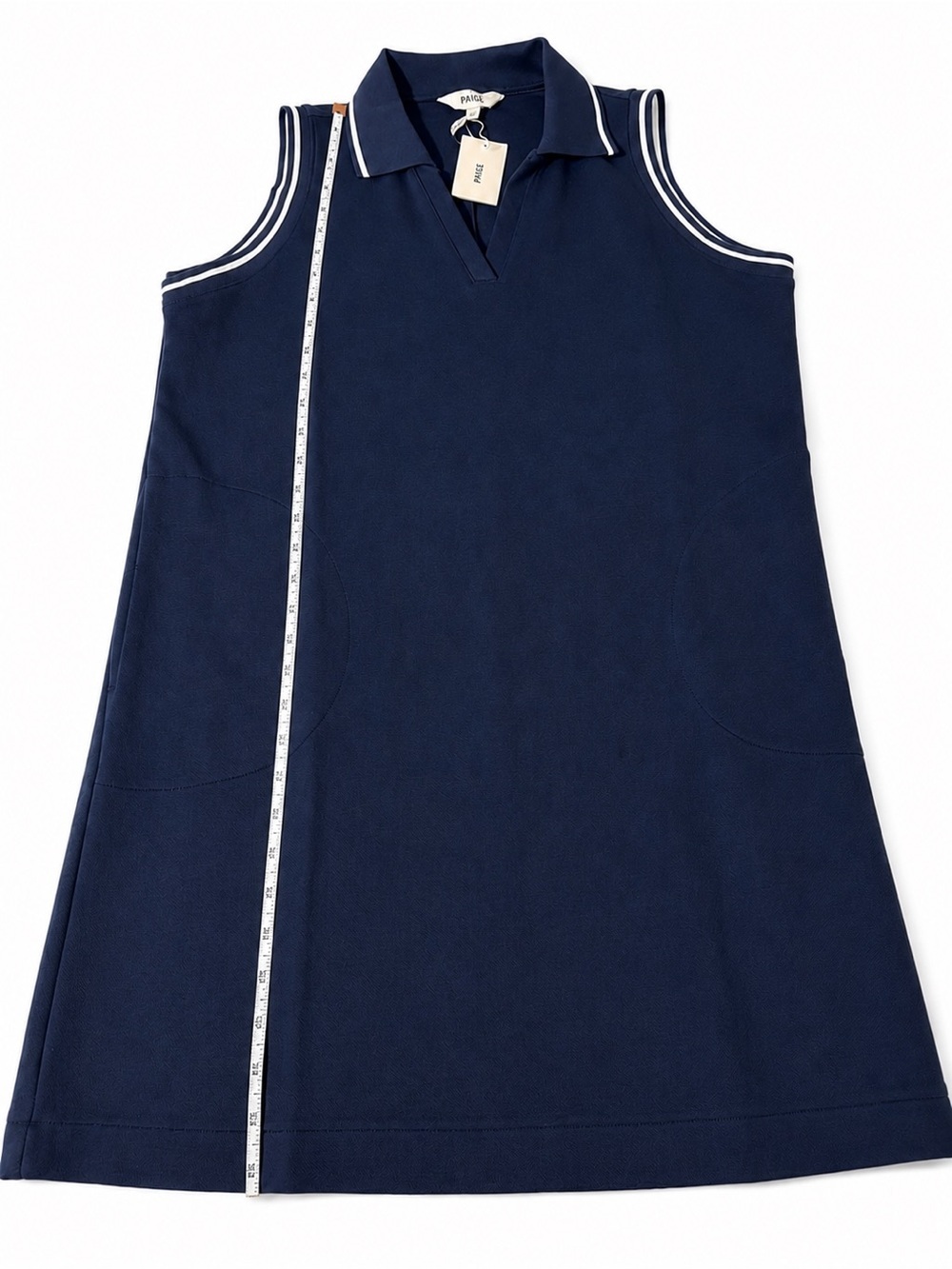 NWT SPANX AirPiqué Sleeveless Polo Dress Timeless Navy Large Pockets Golf Tennis - Picture 6 of 9